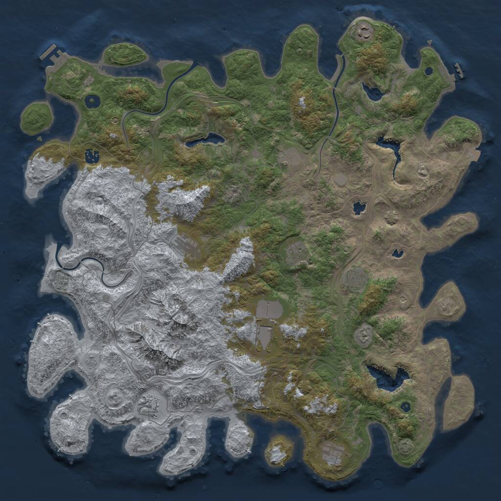 Rust Map: Procedural Map, Size: 5000, Seed: 621175117, 16 Monuments