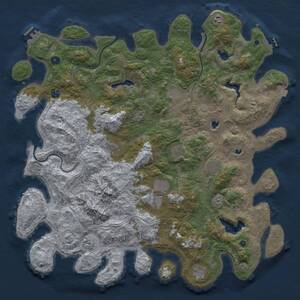 Thumbnail Rust Map: Procedural Map, Size: 5000, Seed: 621175117, 16 Monuments