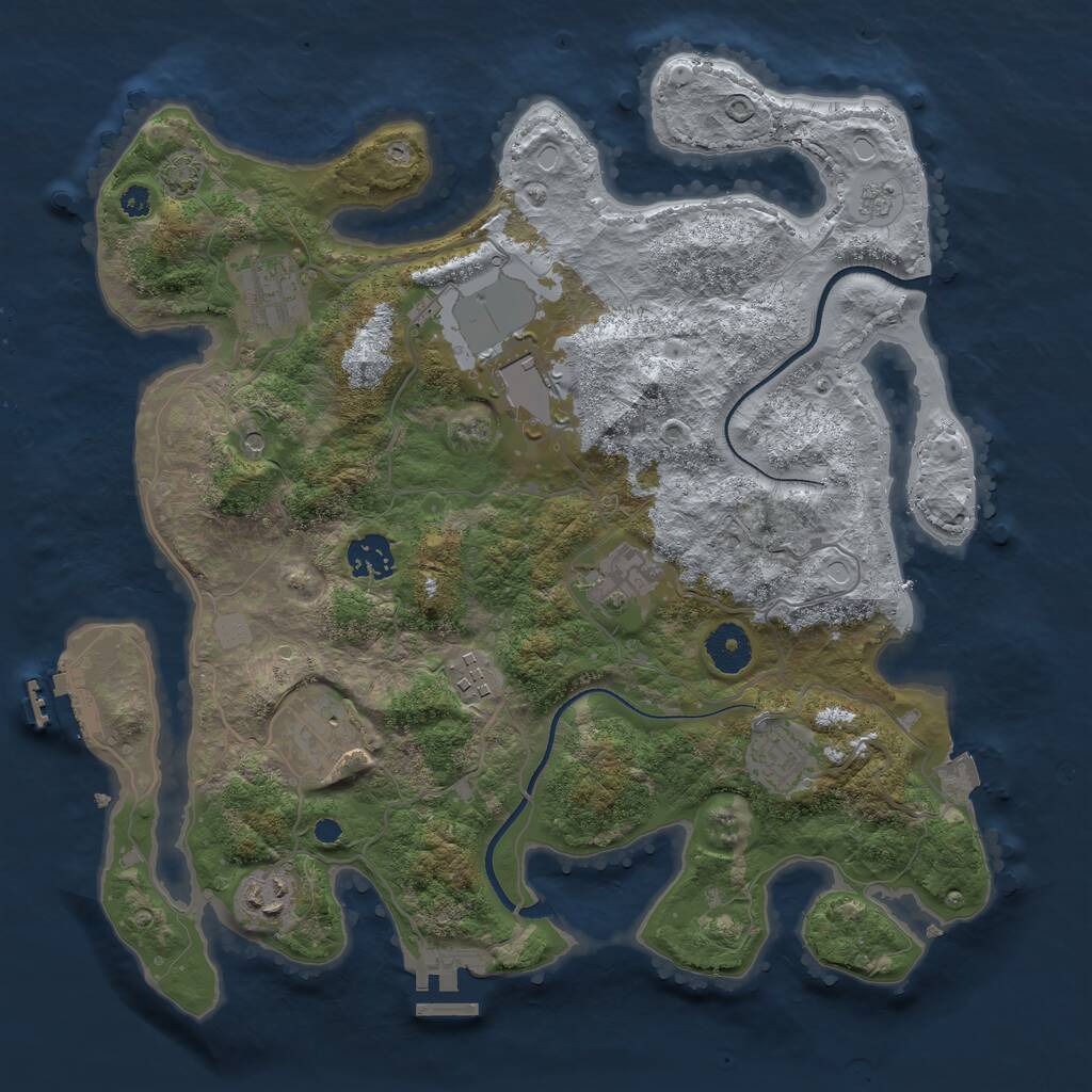 Rust Map: Procedural Map, Size: 3525, Seed: 6666668, 14 Monuments