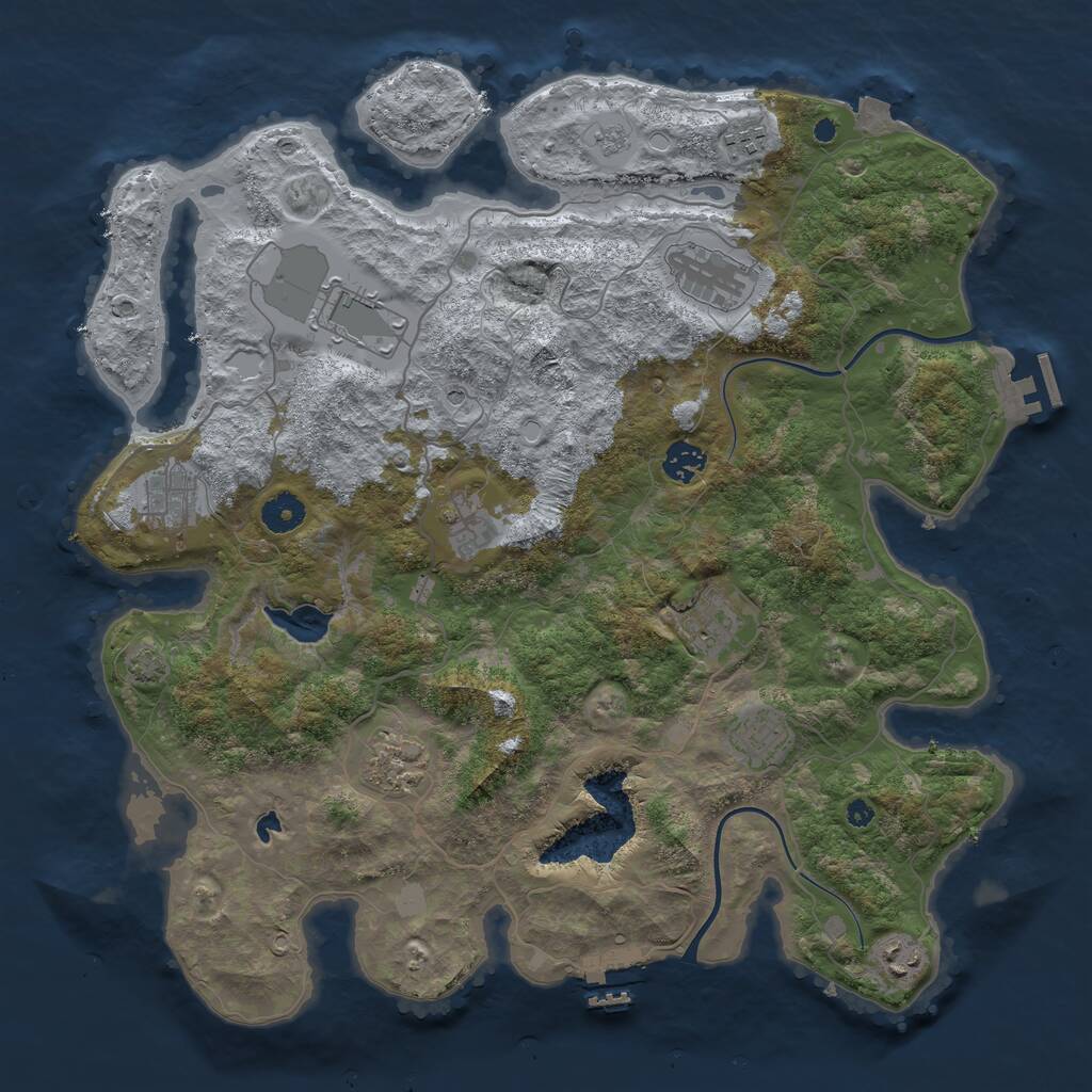 Rust Map: Procedural Map, Size: 4000, Seed: 1598899683, 16 Monuments