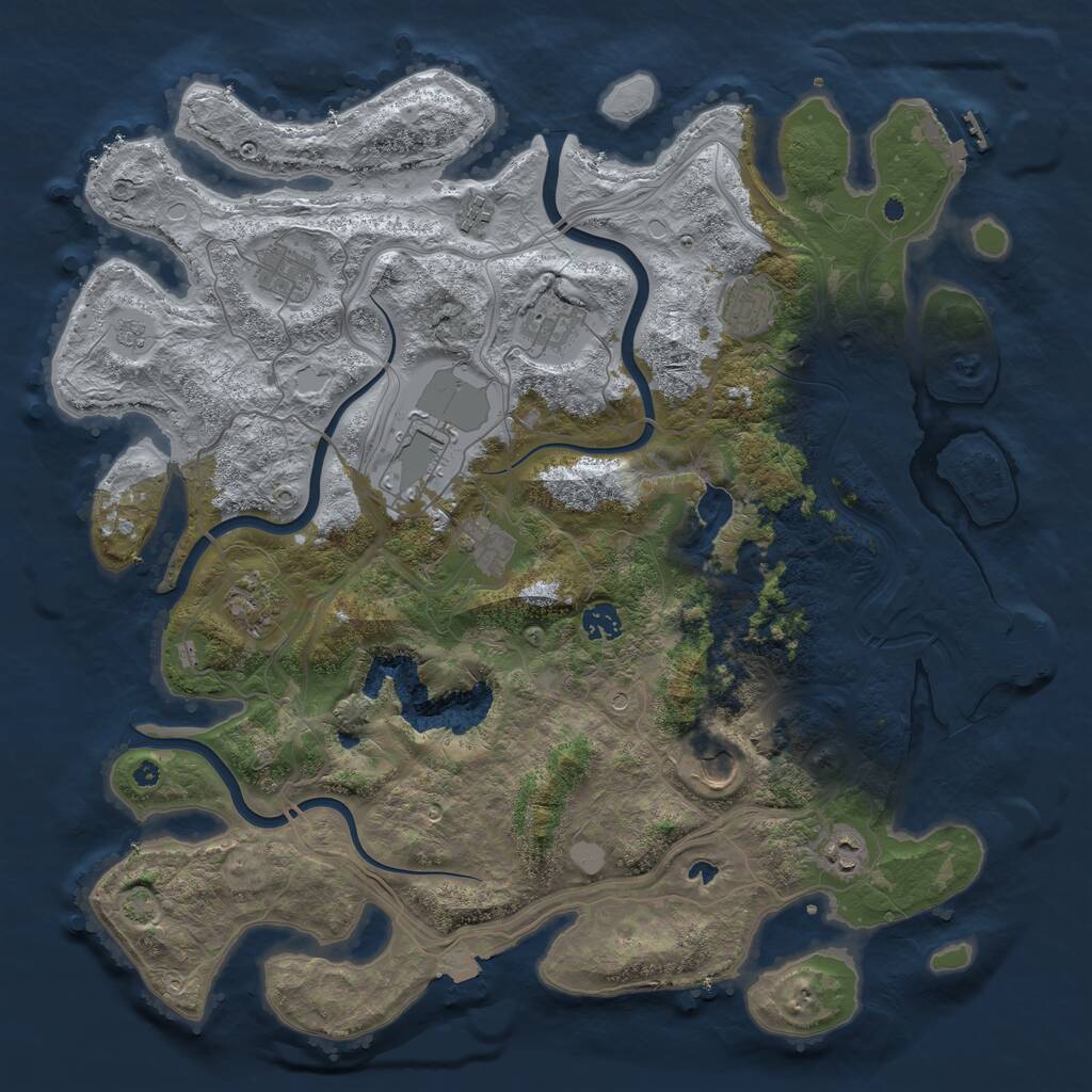Rust Map: Procedural Map, Size: 4250, Seed: 2084403879, 16 Monuments