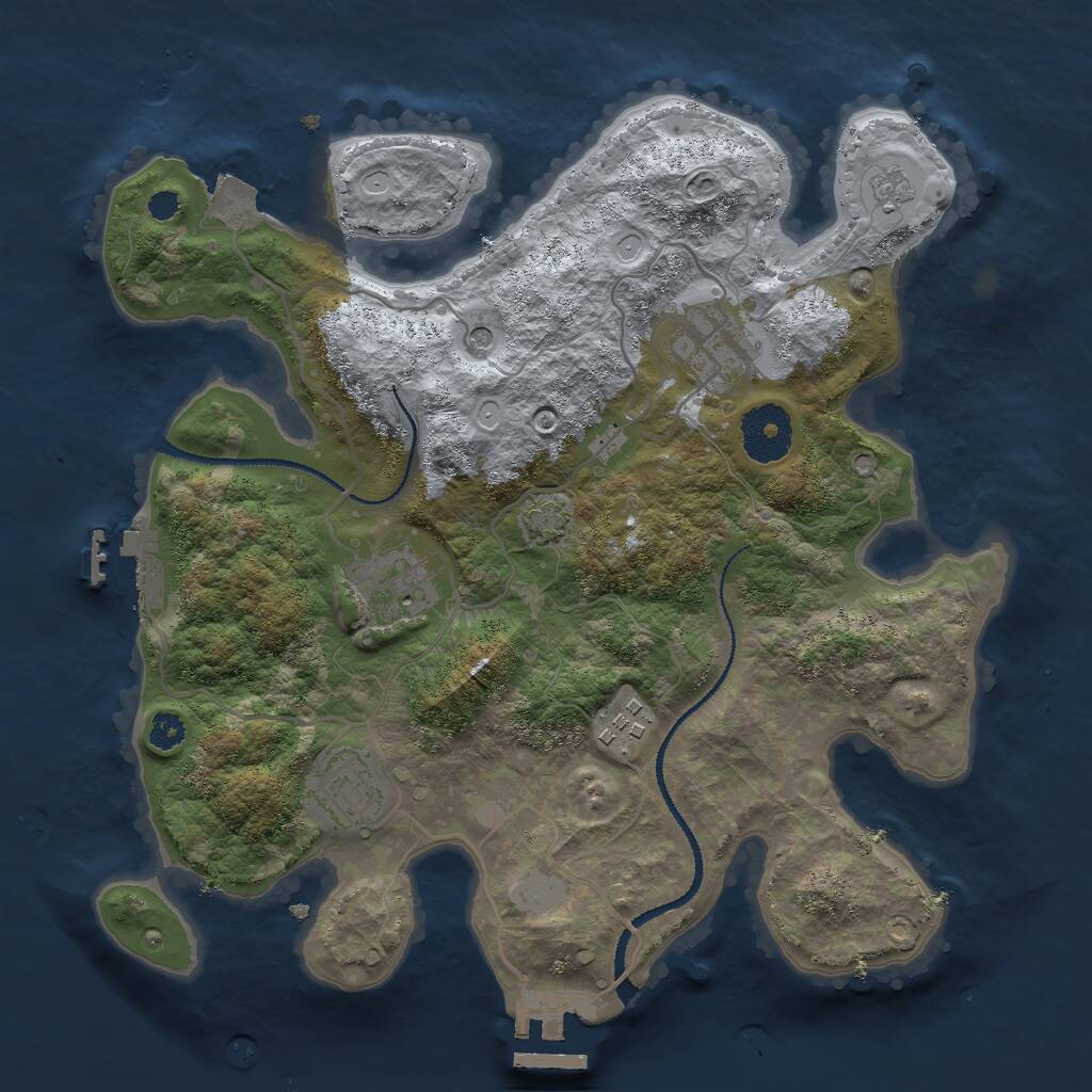 Rust Map: Procedural Map, Size: 3000, Seed: 1978769394, 10 Monuments
