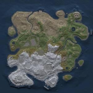 Thumbnail Rust Map: Procedural Map, Size: 3500, Seed: 1764654250, 13 Monuments