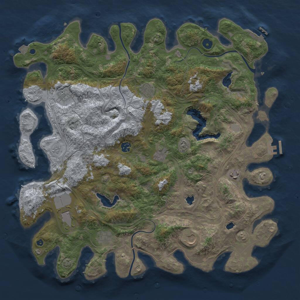 Rust Map: Procedural Map, Size: 4500, Seed: 1433395864, 15 Monuments