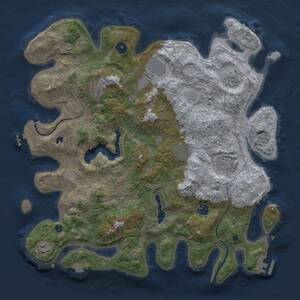 Thumbnail Rust Map: Procedural Map, Size: 4000, Seed: 47879787, 14 Monuments