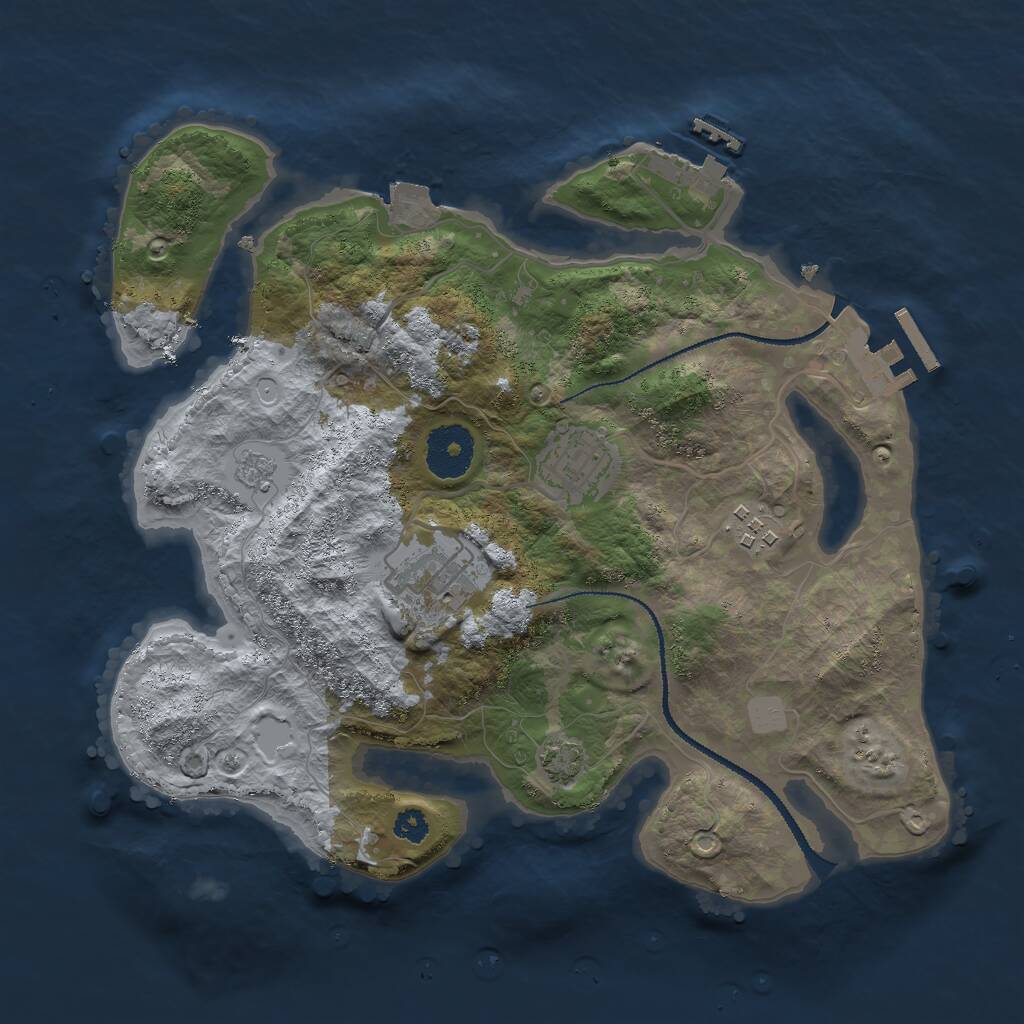 Rust Map: Procedural Map, Size: 3000, Seed: 615619513, 8 Monuments