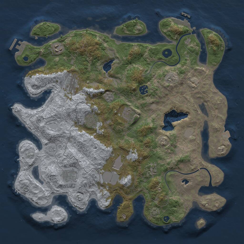 Rust Map: Procedural Map, Size: 4000, Seed: 879851910, 15 Monuments