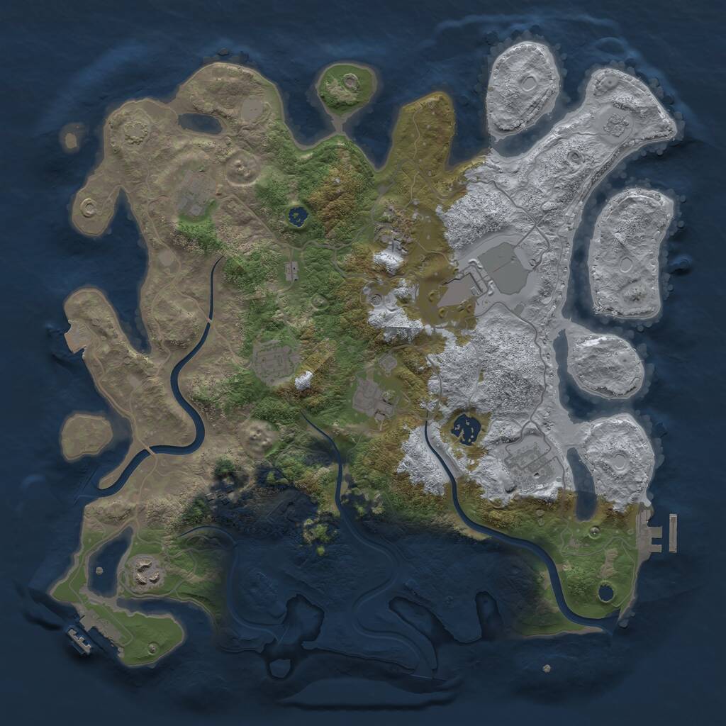 Rust Map: Procedural Map, Size: 3800, Seed: 1768279502, 15 Monuments