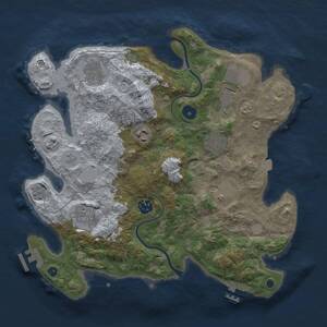 Thumbnail Rust Map: Procedural Map, Size: 3500, Seed: 1687701521, 14 Monuments