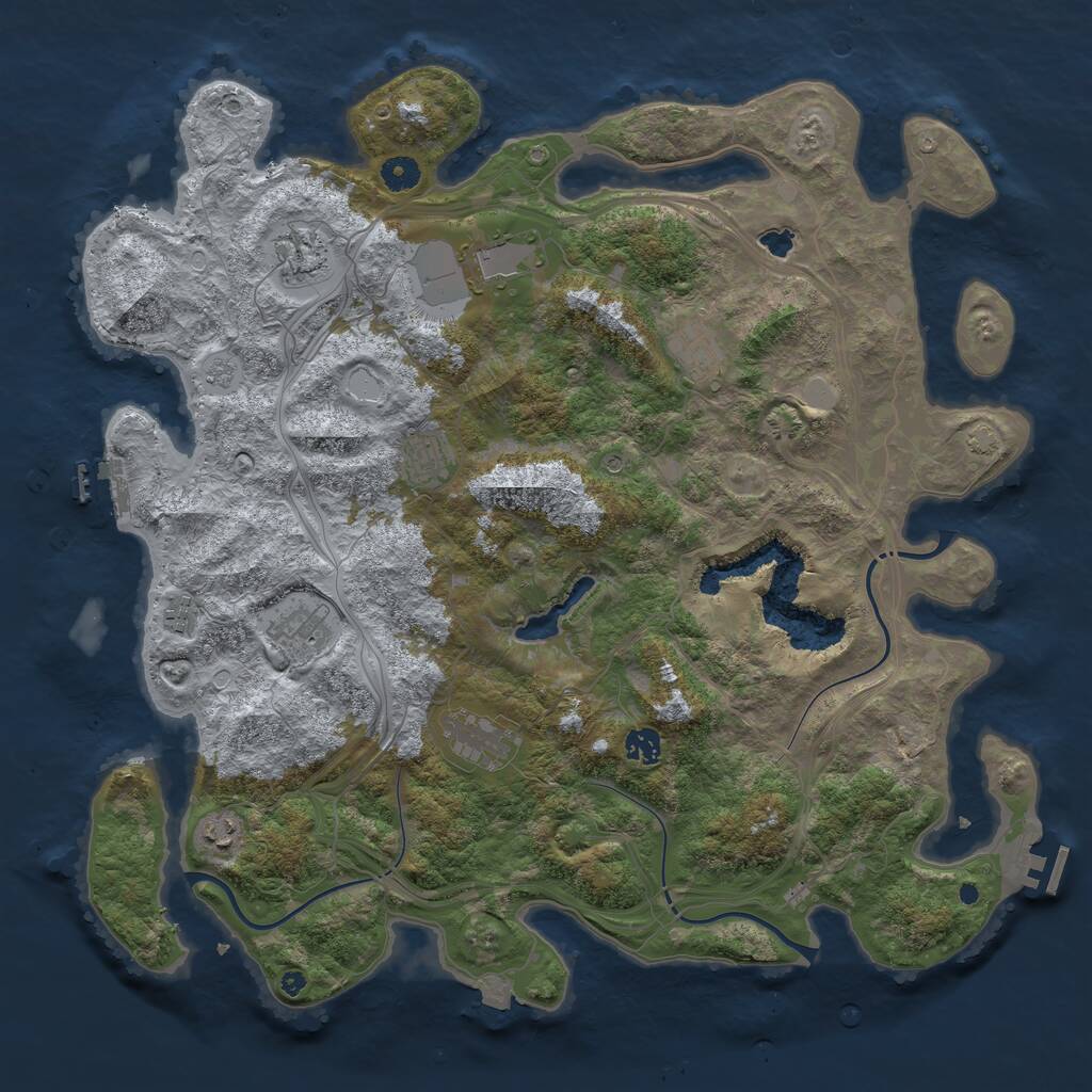 Rust Map: Procedural Map, Size: 4450, Seed: 38954, 15 Monuments