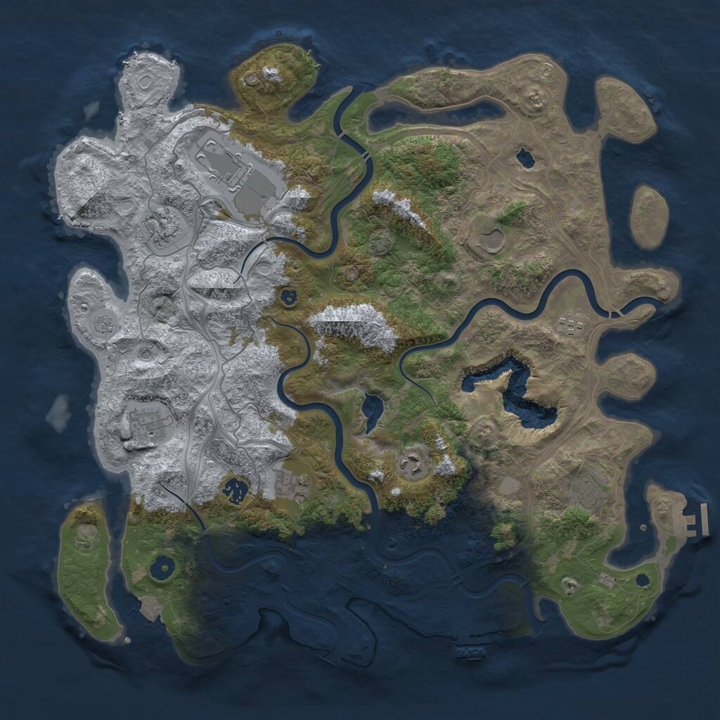 Rust Map: Procedural Map, Size: 4450, Seed: 38954, 15 Monuments
