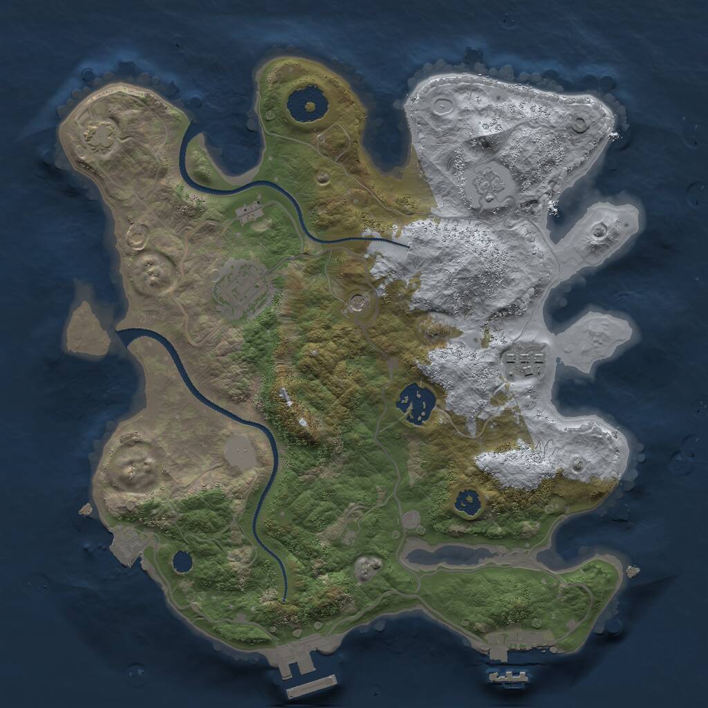 Rust Map: Procedural Map, Size: 2800, Seed: 20252025, 9 Monuments