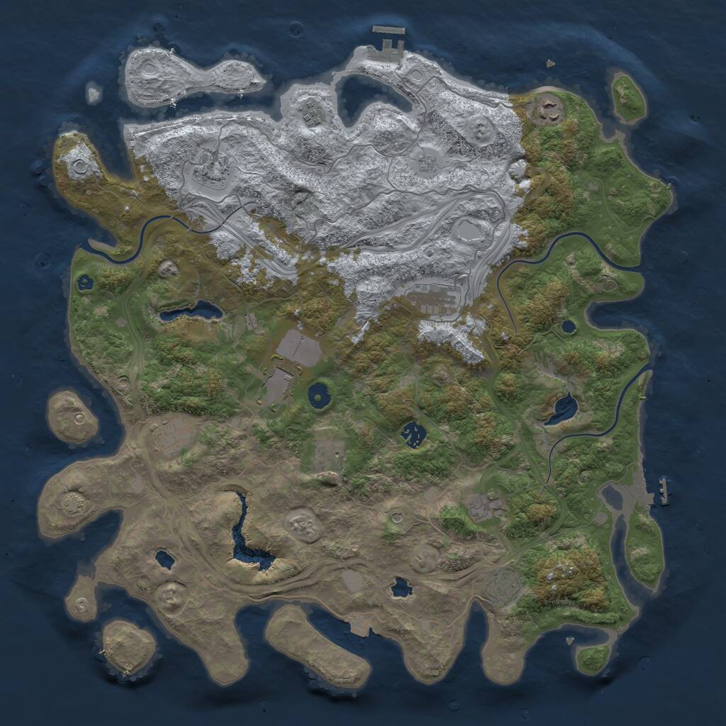 Rust Map: Procedural Map, Size: 4500, Seed: 1776514365, 16 Monuments