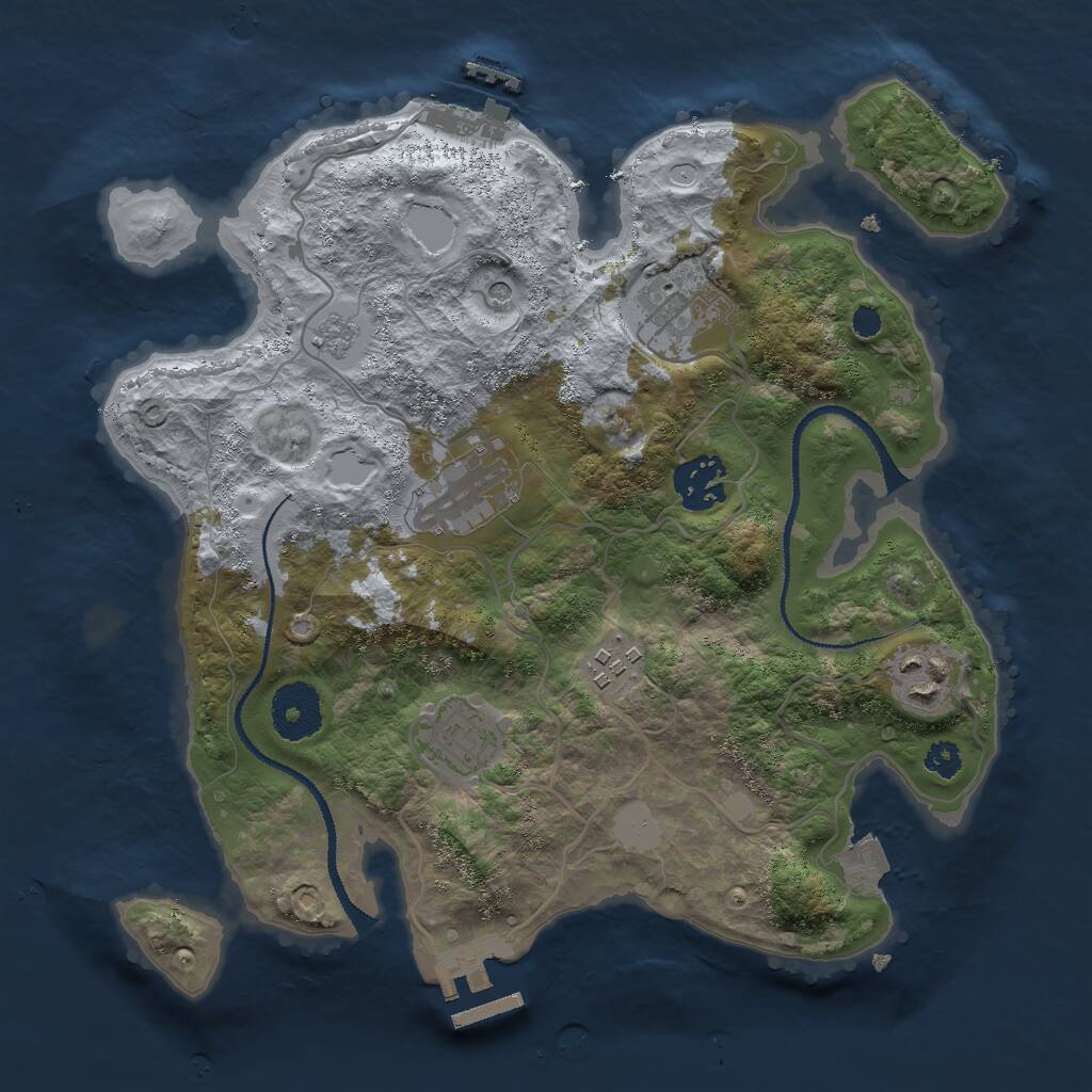 Rust Map: Procedural Map, Size: 3000, Seed: 658531964, 11 Monuments