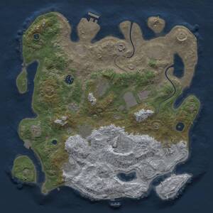 Thumbnail Rust Map: Procedural Map, Size: 3750, Seed: 525853740, 16 Monuments