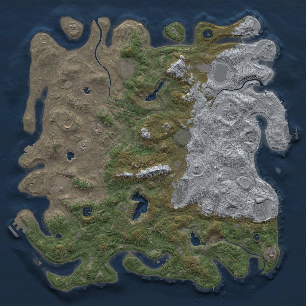 Rust Map: Procedural Map, Size: 4700, Seed: 64746268, 17 Monuments