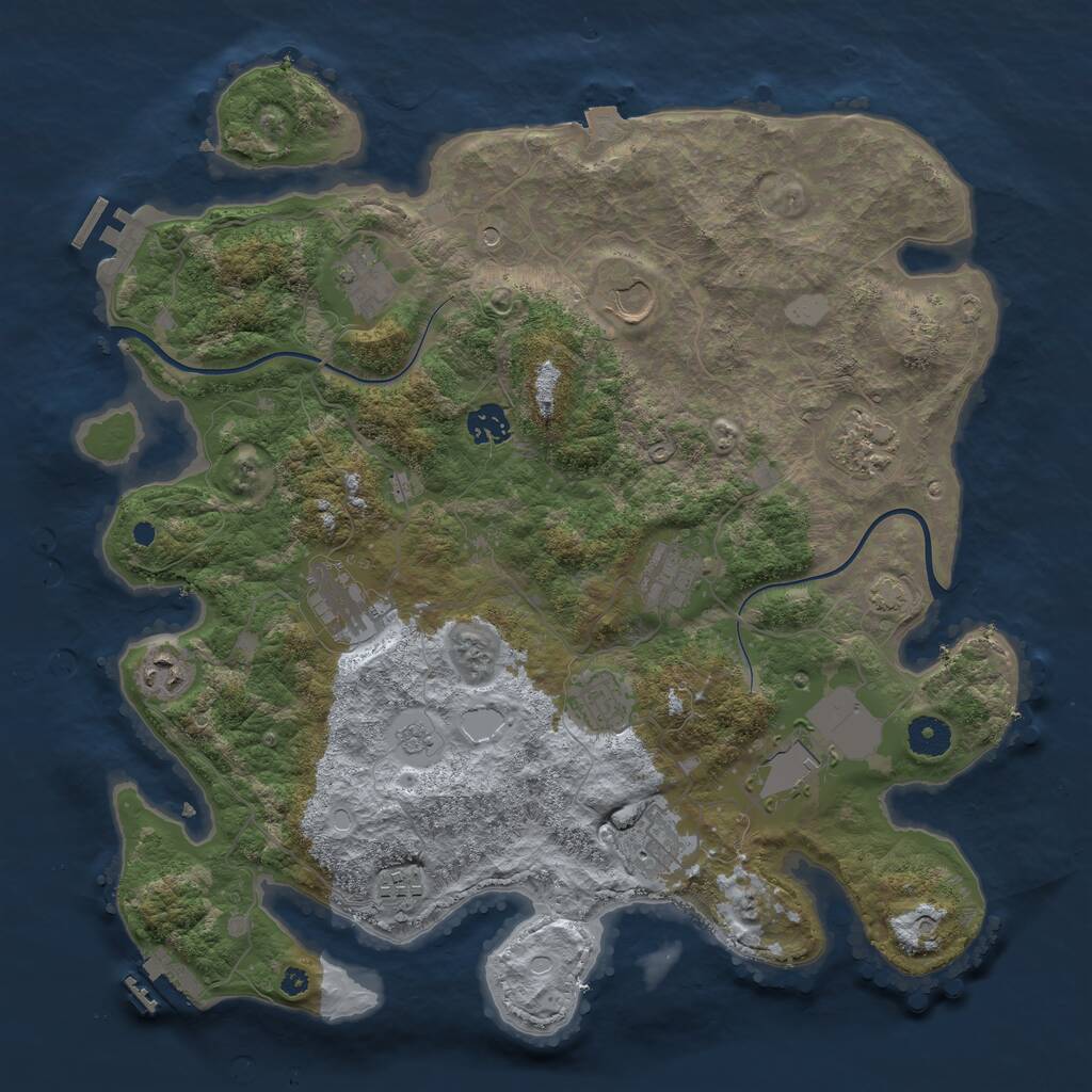 Rust Map: Procedural Map, Size: 3900, Seed: 2007123, 17 Monuments