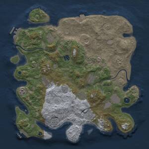 Thumbnail Rust Map: Procedural Map, Size: 3900, Seed: 2007123, 17 Monuments