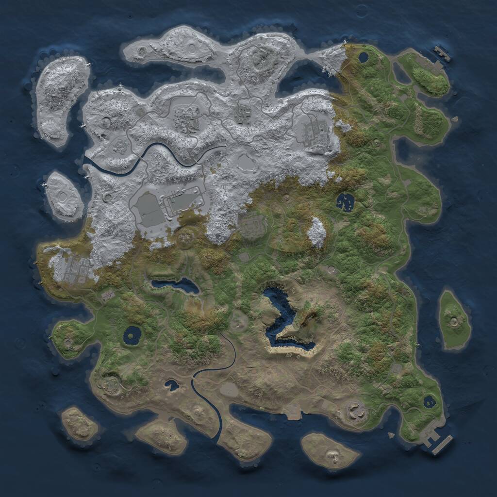Rust Map: Procedural Map, Size: 4000, Seed: 142547967, 14 Monuments