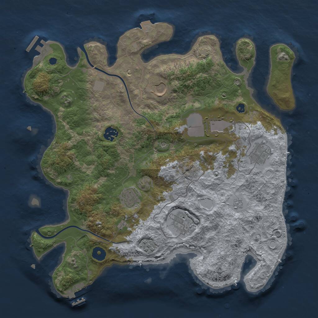 Rust Map: Procedural Map, Size: 3500, Seed: 1129492, 13 Monuments