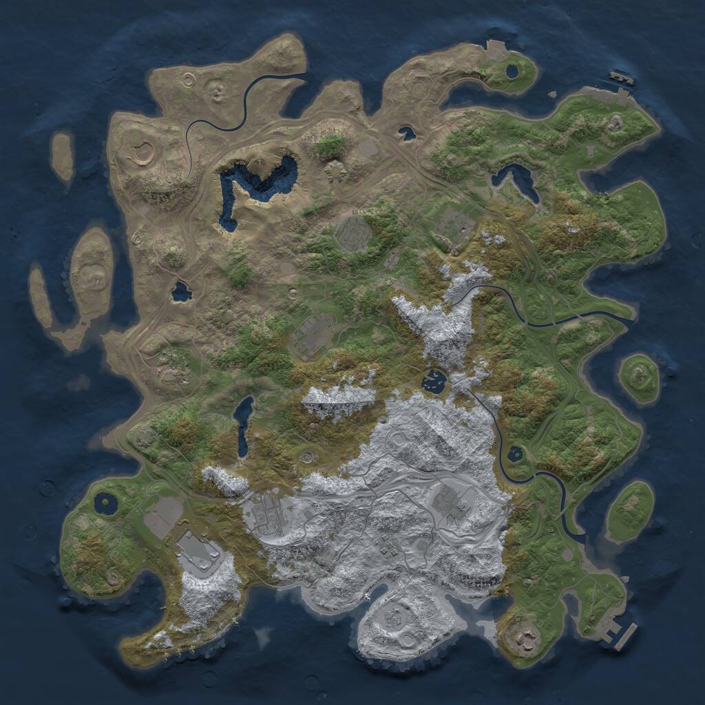 Rust Map: Procedural Map, Size: 4500, Seed: 856636262, 17 Monuments