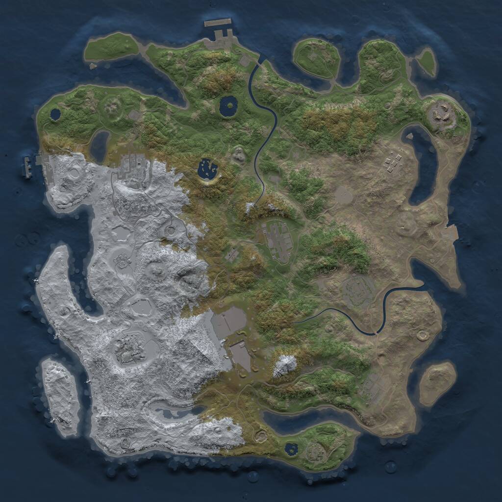 Rust Map: Procedural Map, Size: 3750, Seed: 1849995635, 15 Monuments