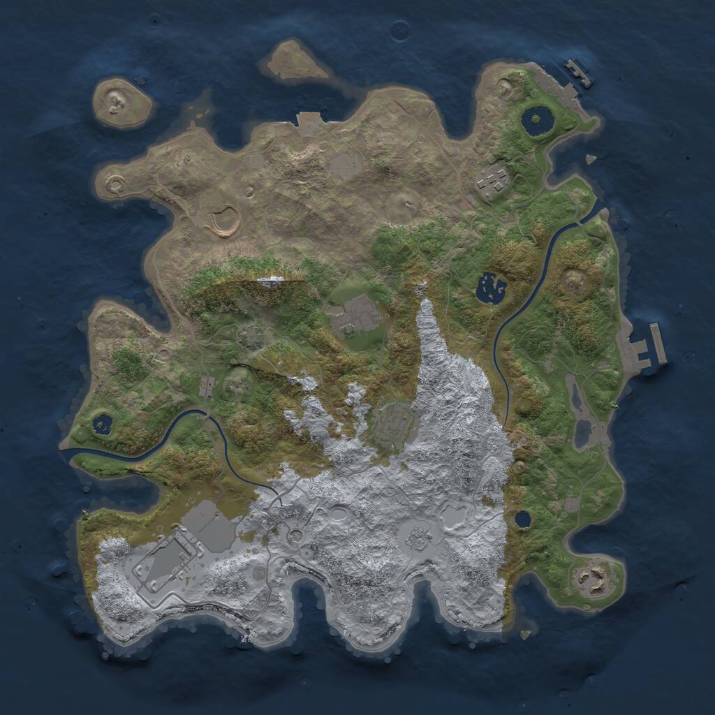 Rust Map: Procedural Map, Size: 3500, Seed: 1388375446, 13 Monuments