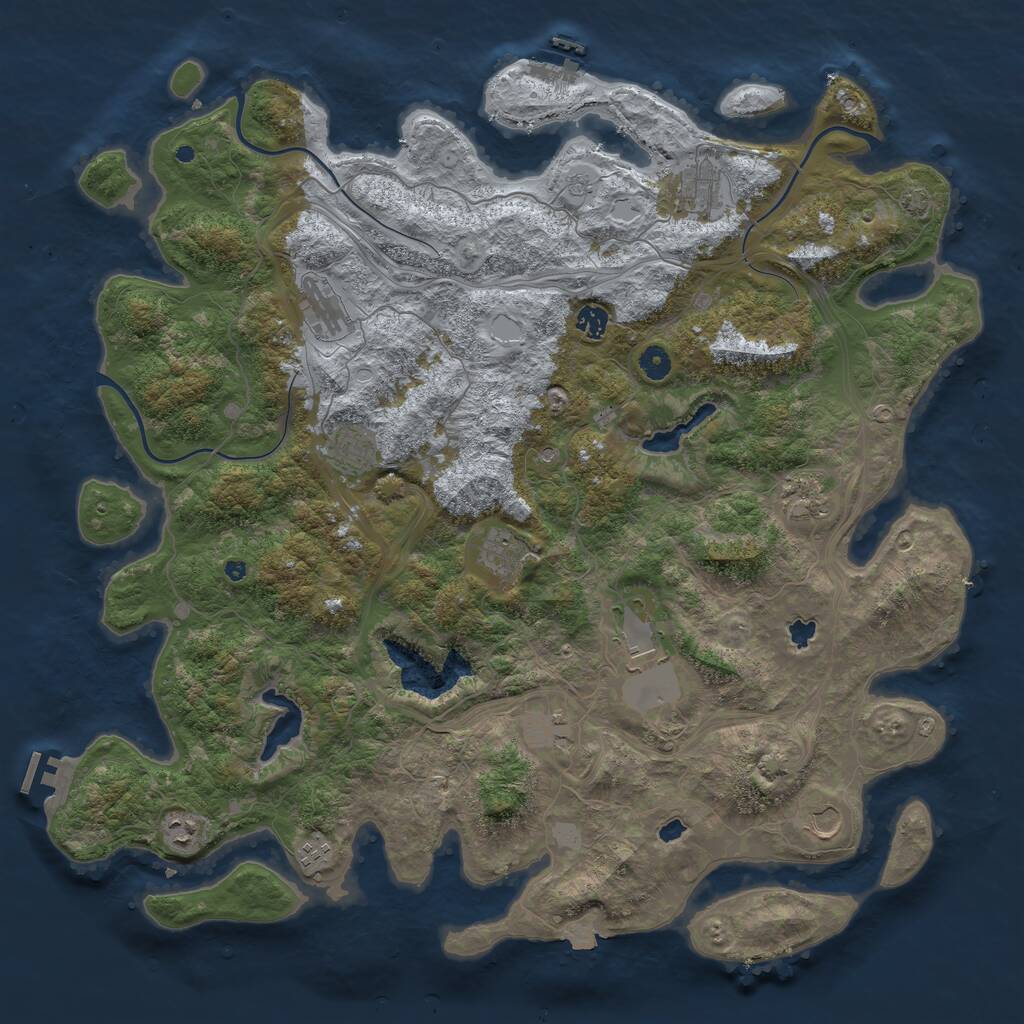 Rust Map: Procedural Map, Size: 4800, Seed: 2147394506, 17 Monuments