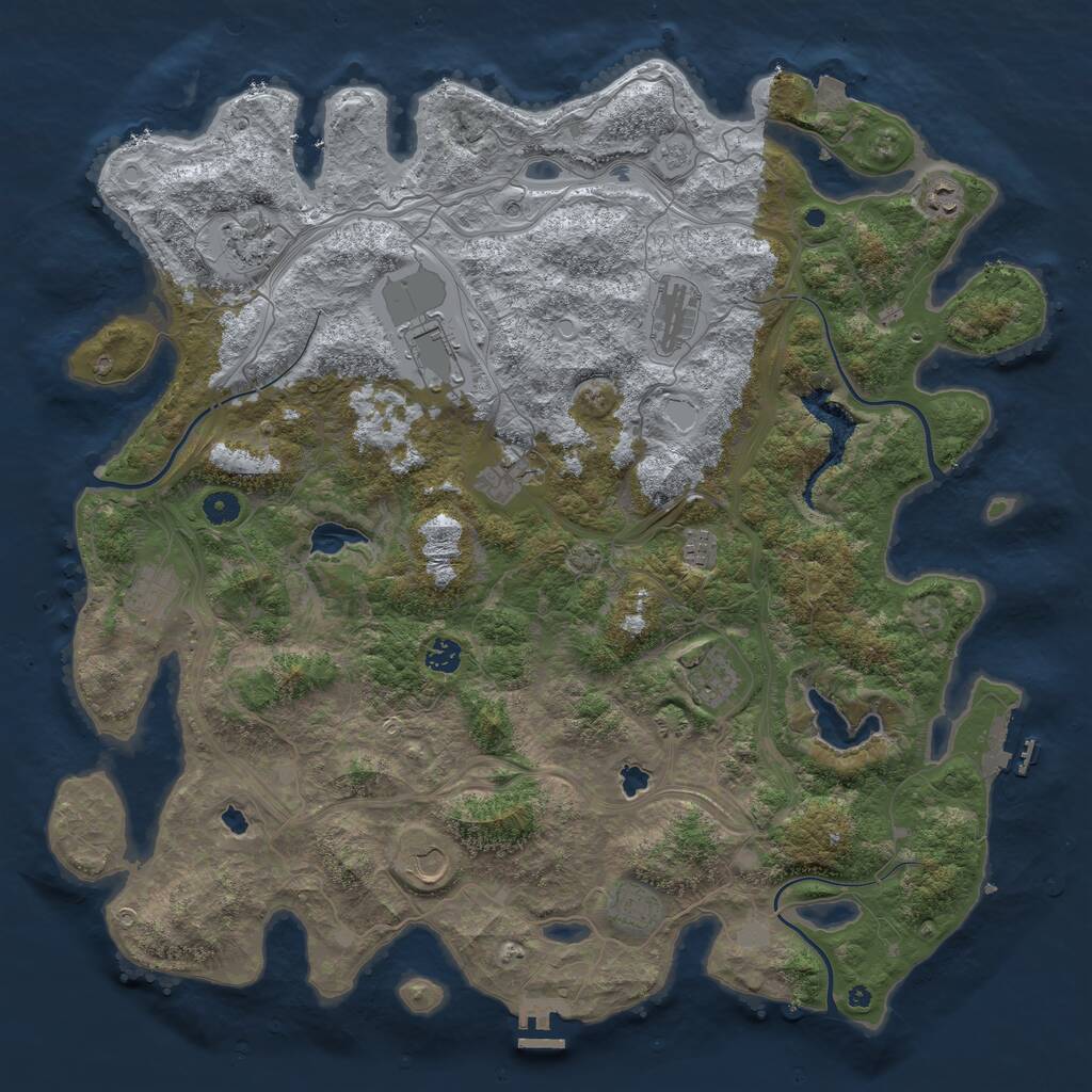 Rust Map: Procedural Map, Size: 4700, Seed: 420420420, 17 Monuments