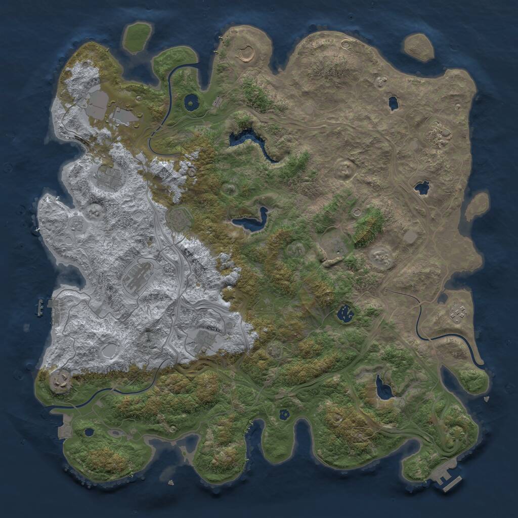 Rust Map: Procedural Map, Size: 4800, Seed: 926290228, 17 Monuments