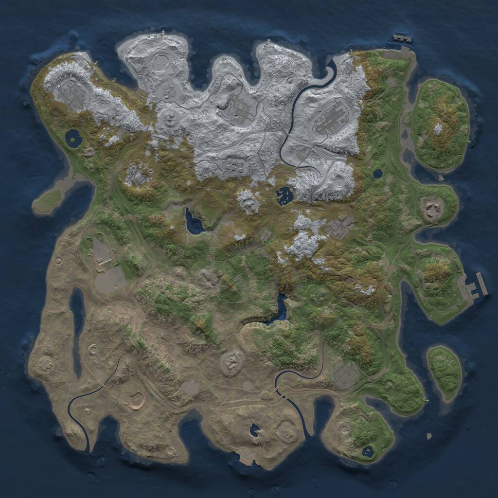 Rust Map: Procedural Map, Size: 4250, Seed: 1995108187, 17 Monuments