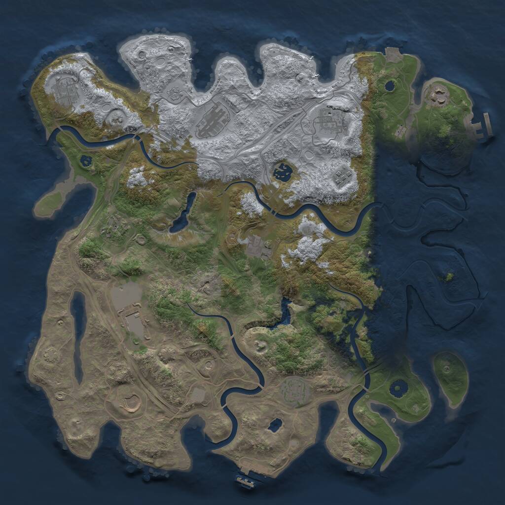 Rust Map: Procedural Map, Size: 4250, Seed: 1995108187, 17 Monuments