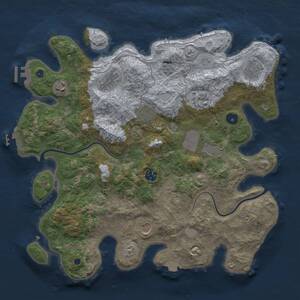 Thumbnail Rust Map: Procedural Map, Size: 3849, Seed: 1, 15 Monuments