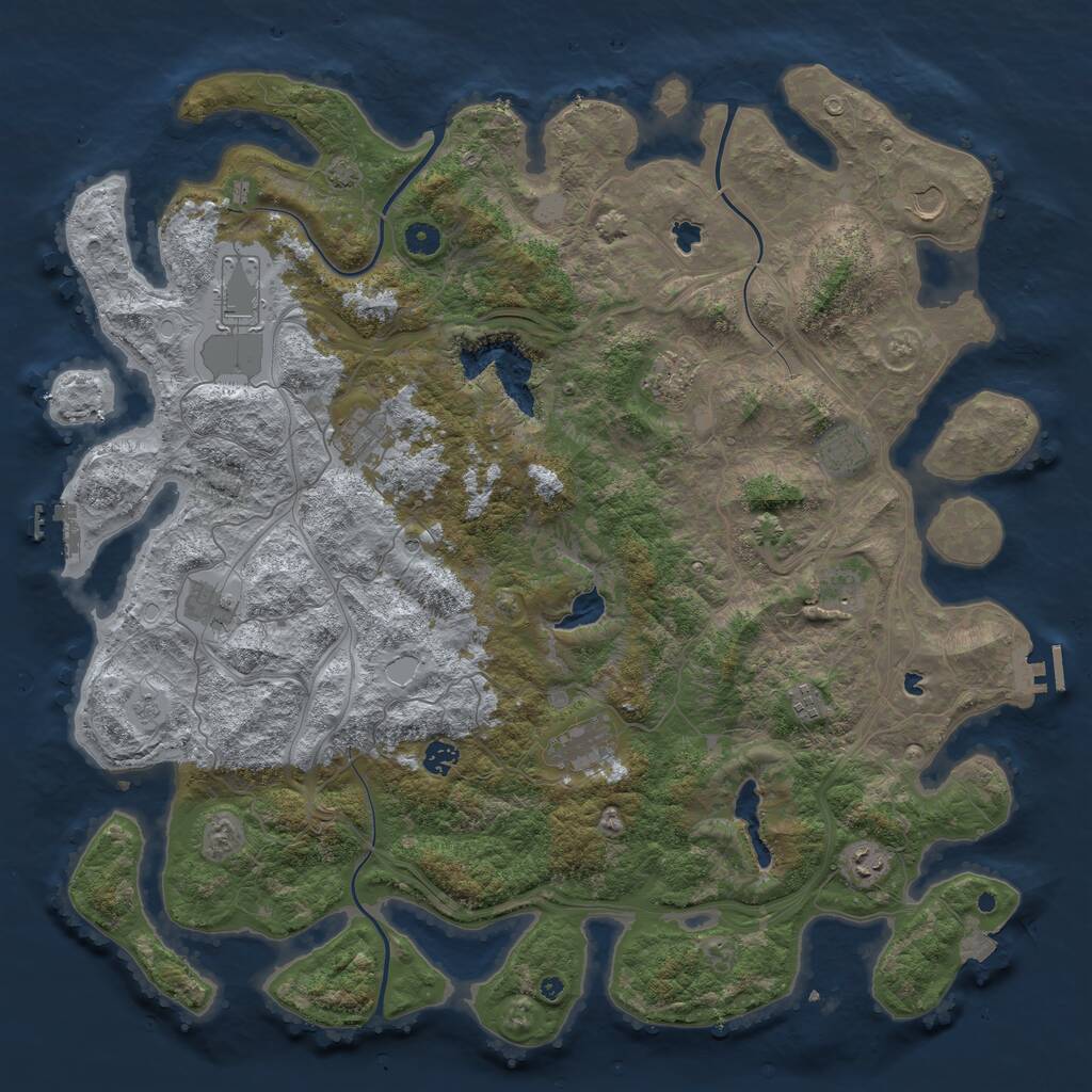Rust Map: Procedural Map, Size: 4800, Seed: 1791297299, 17 Monuments