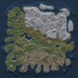 Thumbnail Rust Map: Procedural Map, Size: 4500, Seed: 551341195, 16 Monuments