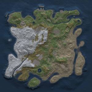 Thumbnail Rust Map: Procedural Map, Size: 3500, Seed: 924239350, 12 Monuments