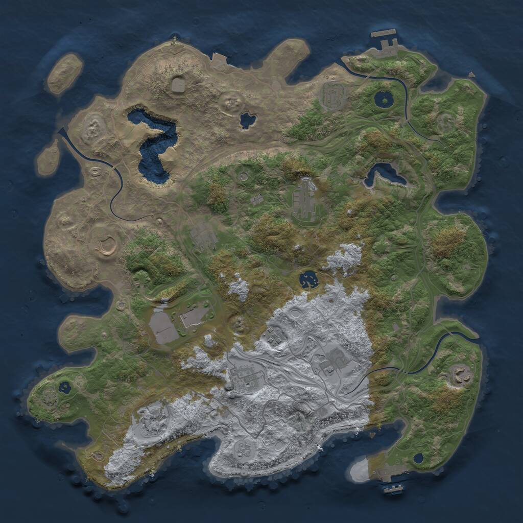 Rust Map: Procedural Map, Size: 4250, Seed: 1083015425, 17 Monuments