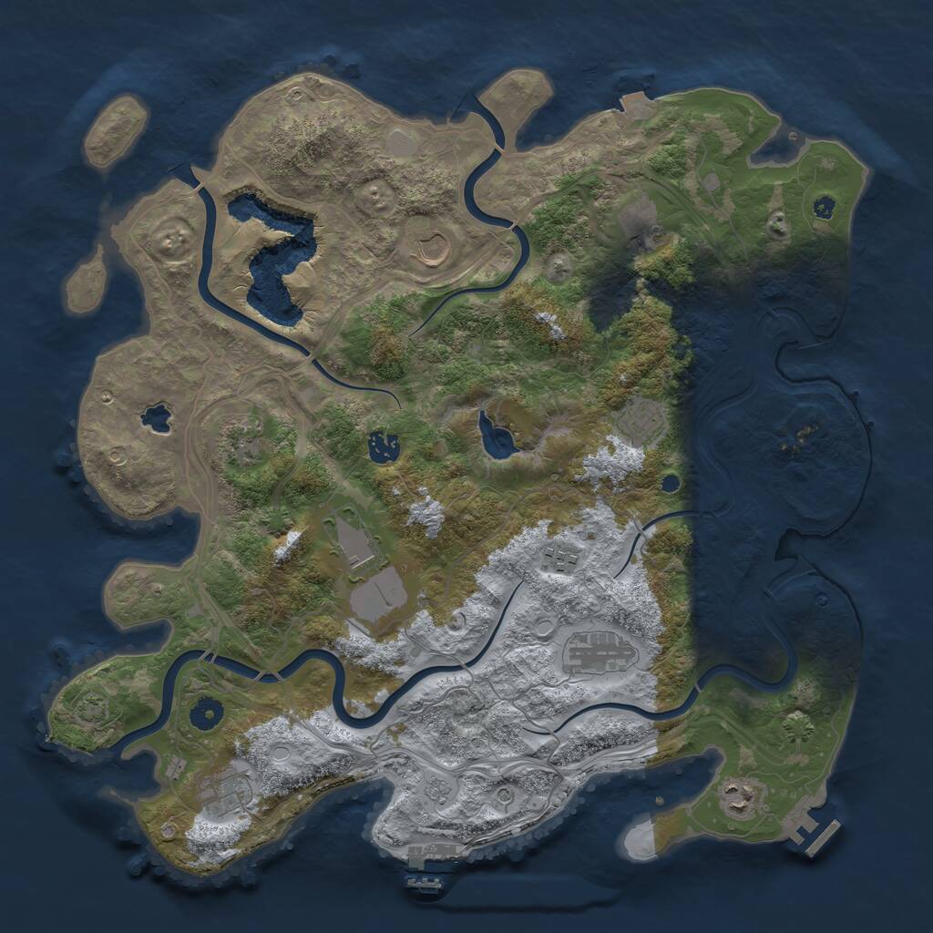 Rust Map: Procedural Map, Size: 4250, Seed: 1083015425, 16 Monuments