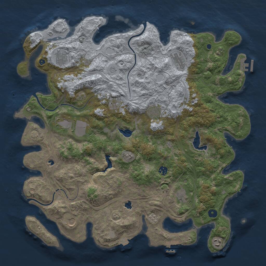 Rust Map: Procedural Map, Size: 4500, Seed: 1487963256, 16 Monuments