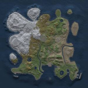 Thumbnail Rust Map: Procedural Map, Size: 3000, Seed: 697819083, 10 Monuments