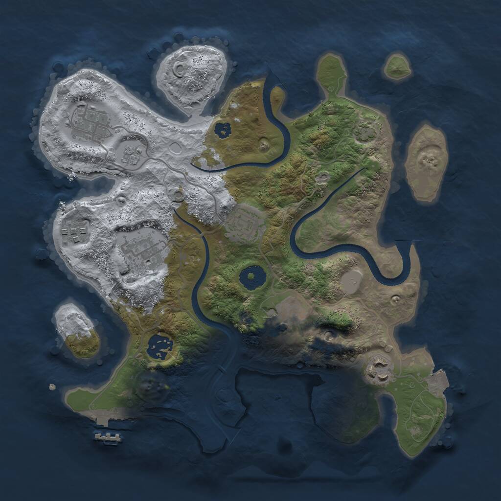 Rust Map: Procedural Map, Size: 3000, Seed: 697819083, 12 Monuments