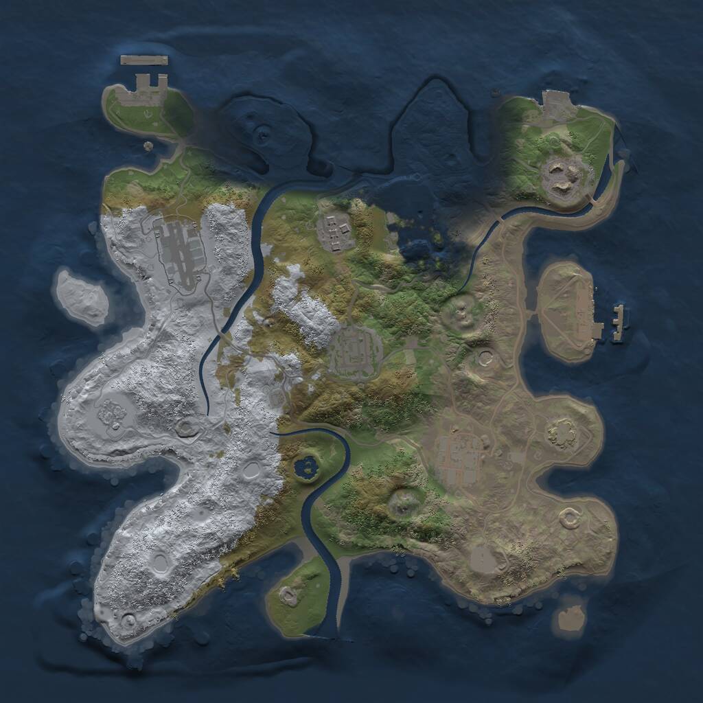 Rust Map: Procedural Map, Size: 3000, Seed: 159460162, 12 Monuments