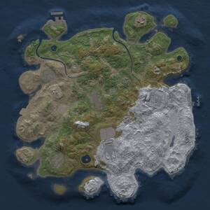Thumbnail Rust Map: Procedural Map, Size: 3500, Seed: 1643634637, 13 Monuments