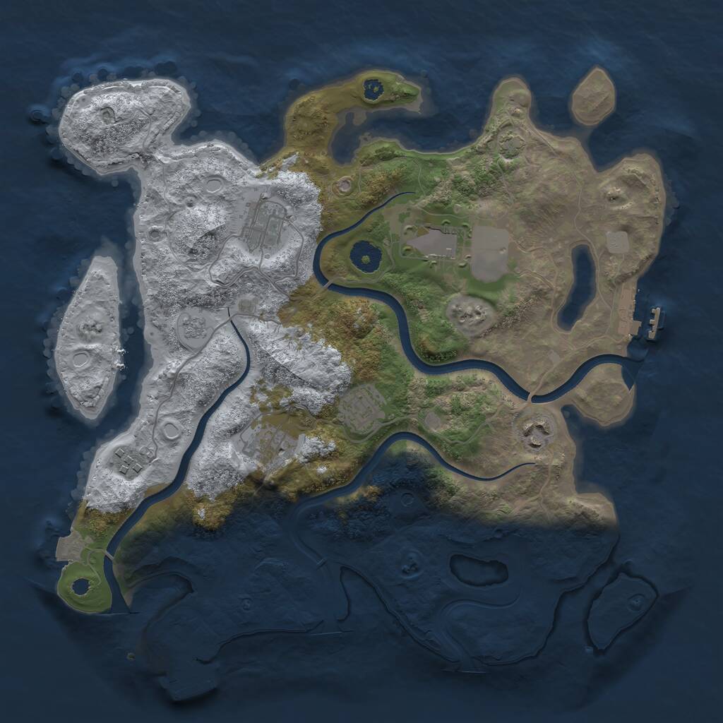 Rust Map: Procedural Map, Size: 3500, Seed: 411147694, 12 Monuments