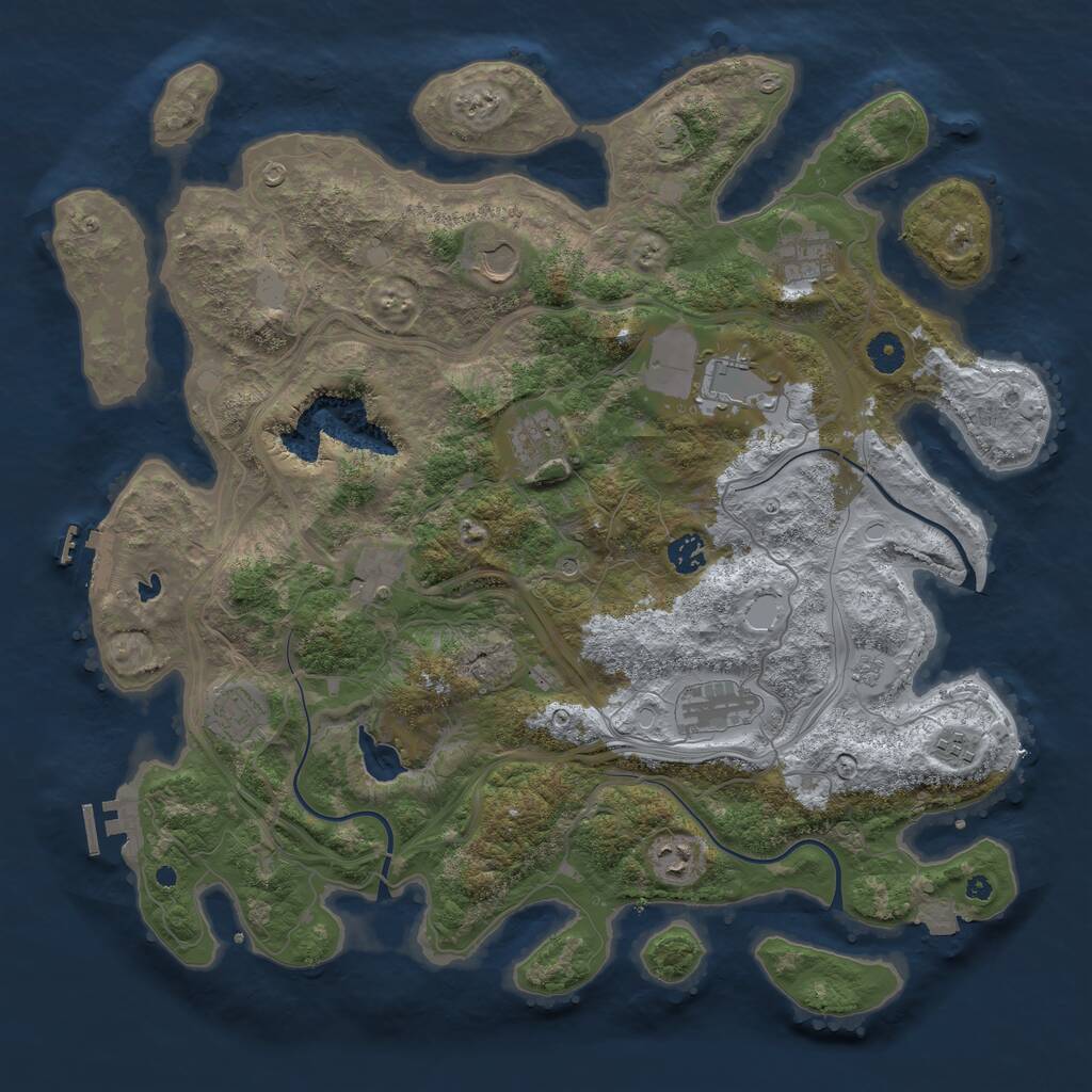 Rust Map: Procedural Map, Size: 4250, Seed: 1960431790, 16 Monuments