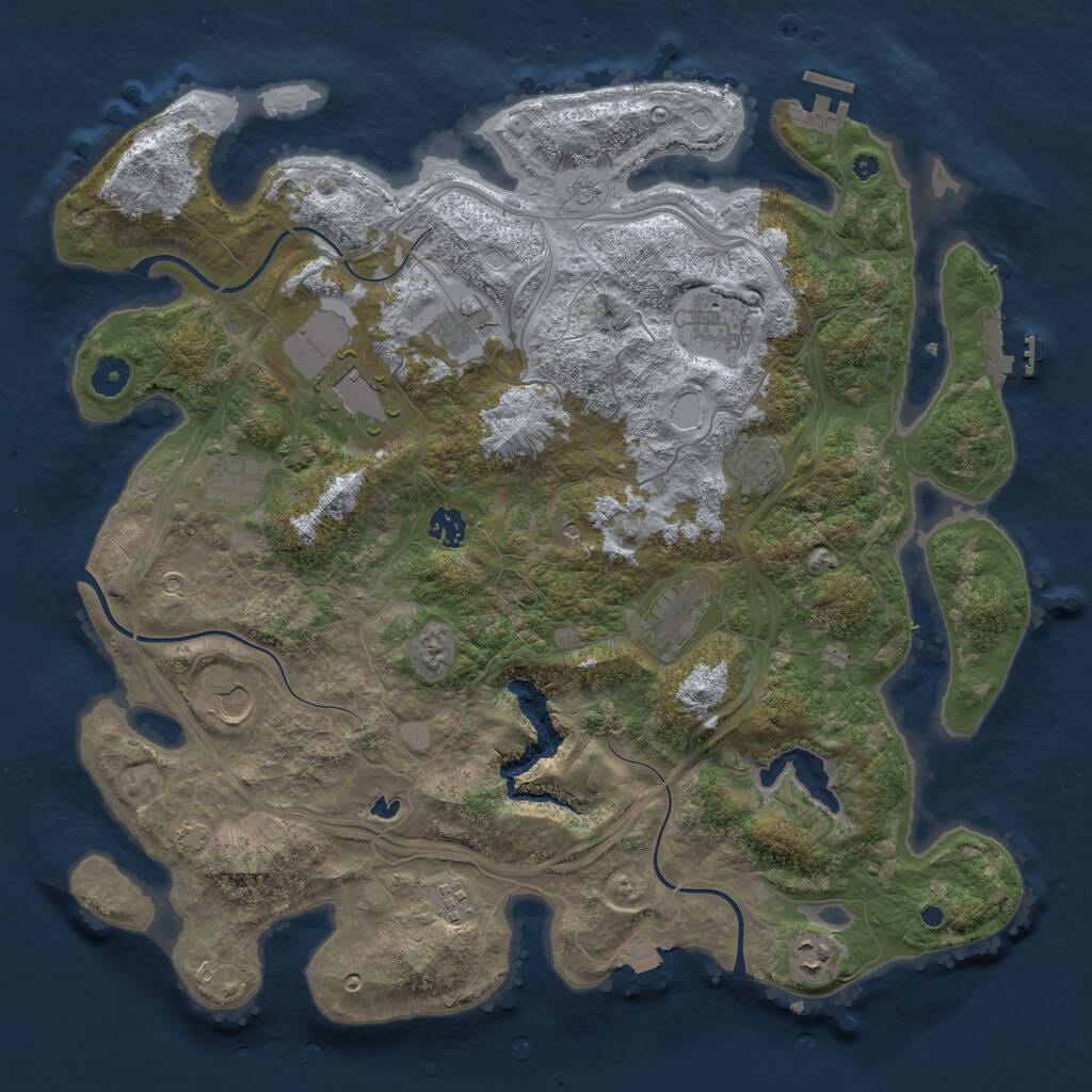 Rust Map: Procedural Map, Size: 4250, Seed: 2030308282, 16 Monuments