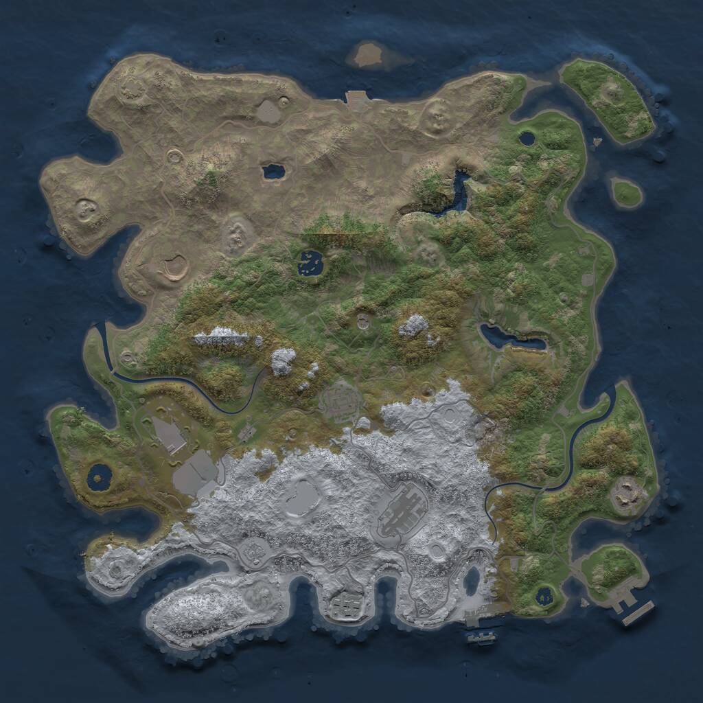 Rust Map: Procedural Map, Size: 4000, Seed: 4729551, 13 Monuments