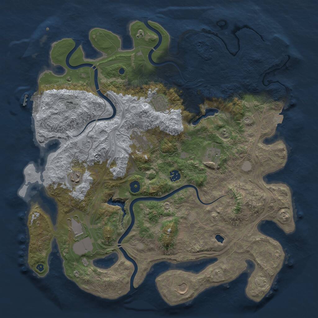 Rust Map: Procedural Map, Size: 4250, Seed: 76232496, 13 Monuments
