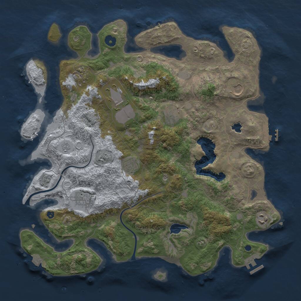 Rust Map: Procedural Map, Size: 4000, Seed: 518462377, 14 Monuments
