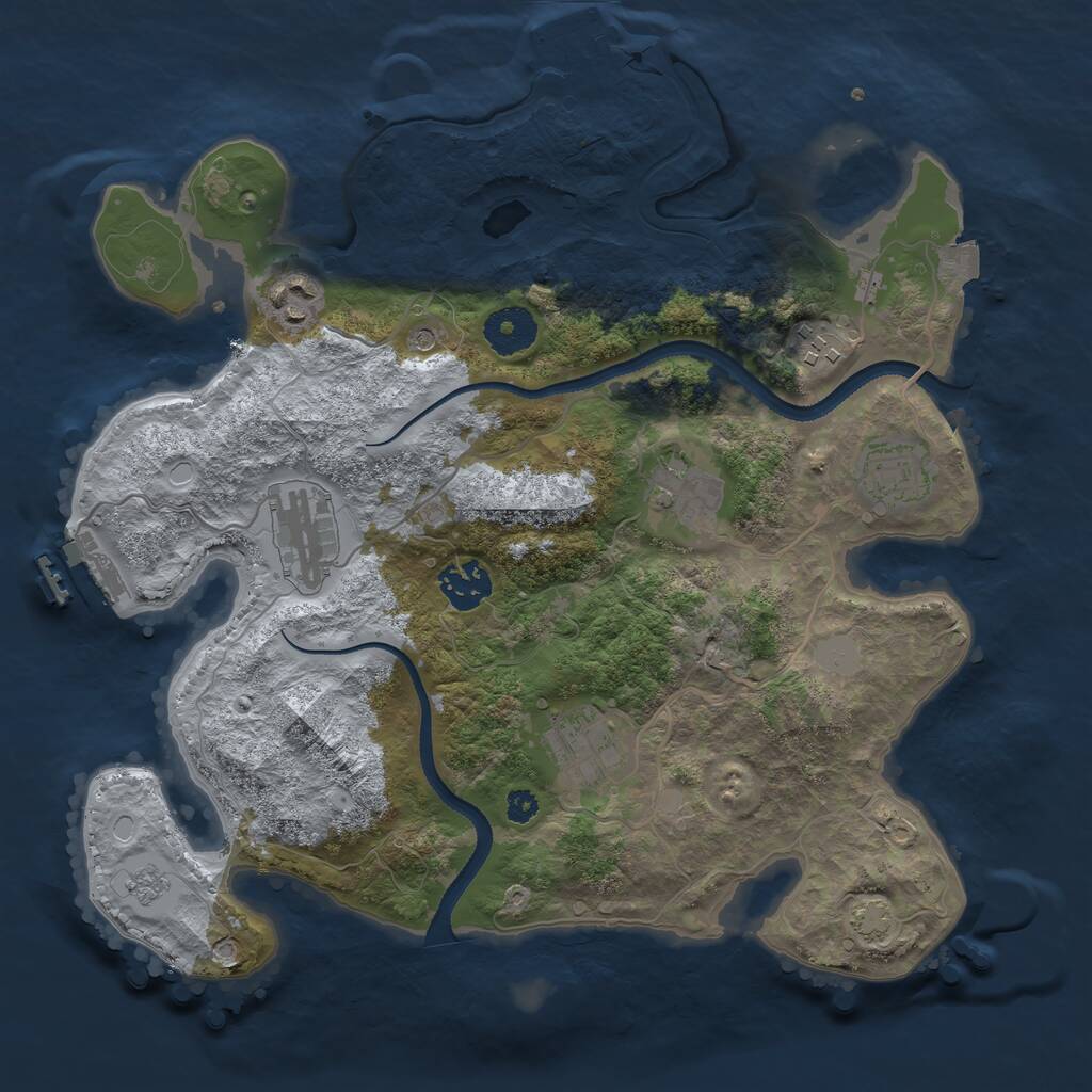 Rust Map: Procedural Map, Size: 3300, Seed: 8576222, 13 Monuments